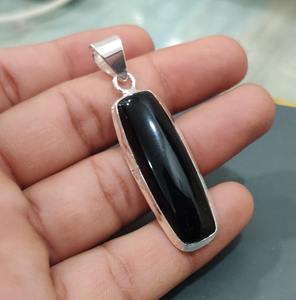 Noir Onyx Gemstone Bijoux Pour Femmes Argent Boho Style Pendentif Bijoux 925 En Argent Sterling Tendance À La Main Pendentif Cadeau Pour - Product Image 2