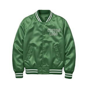 Chaqueta Varsity Personalizada de Nailon Satinado con Botones a Presión, Chaqueta Bomber Estilo Letterman, Chaqueta Letterman Personalizada Unisex al por Mayor para Hombre - Product Image 3