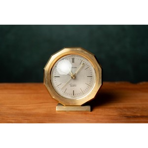 Well Made Golden Metallic Desk <b>Clock</b> with Silent Mechanical <b>Movement</b> Modern Design Complements Warm and Cool Color Schemes - Product Image 2