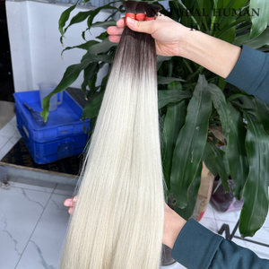 Raides Ombre Couleur Humain Remy Extension de Cheveux Meilleure Qualité Vierge Double Dessiné En Vrac Cheveux Cheveux Vietnamiens avec Surbrillance Couleur - Product Image 4