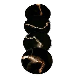 Handmade <b>resin</b> coasters with crystal shimmer <b>epoxy</b> mats ideal <b>for</b> home dining <b>table</b> living room and aesthetic gifting sets - Product Image 1