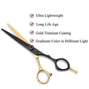 Ciseaux plats professionnels 7 pouces 9CR pour outil de barbier personnalisable de cheveux avec outil de beauté de lame d'acier inoxydable de poignée - Product Image 4