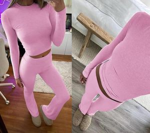 Women <b>pink</b> yoga set seamless activewear two piece <b>crop</b> bra <b>top</b> with high waist leggings fashionable workout outfit - Product Image 4