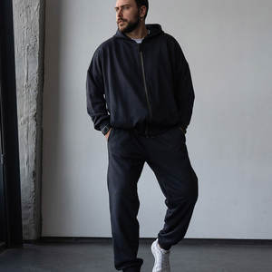 Sweat à capuche oversize pour homme, nouvelle mode, en molleton de coton personnalisé, lourd, survêtement de maternité, taille plus pour la saison hivernale - Product Image 1
