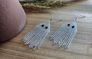 Venta al por mayor de moda elegante cristal Real con cuentas borla ligero pendientes Tribal Boho para niñas mujeres fiesta por HF CRAFTS - Product Image 2