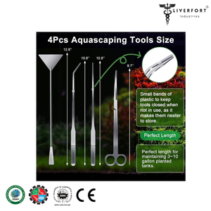 2024 Limpieza de acuario de alta calidad, juego de herramientas de 4 piezas, planta acuática, pecera, herramientas para plantas, Kit de herramientas largas para acuario, LIVERFORT INDUSTRIES - Product Image 2