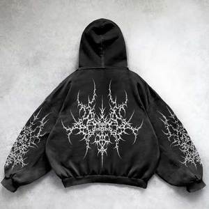 เสื้อฮู้ดดี้ผ้าฝ้าย 100% หนัก 230 กรัม ทรงสตรีทสไตล์ฝรั่งเศส ปักลายแบบดิสเทรส  รักษ์โลก สำหรับฤดูหนาวปี 2025 - Product Image 2