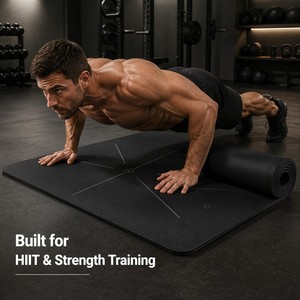 Tapete de Yoga TPE de Alta Intensidad para Hombres - Tapete Profesional Antideslizante de 80 cm de Ancho Extra para <span class=keywords><strong>HIIT</strong></span> y Entrenamiento de Fuerza, 8 mm de Grosor - Product Image 4