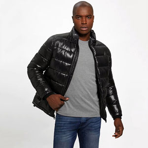 Chaqueta larga informal de invierno para hombre, acolchada gruesa a la moda con capucha, diseño de lona, servicio OEM para uso en exteriores - Product Image 1