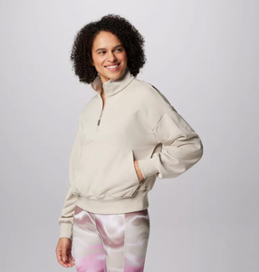 Sudadera de entrenamiento de invierno largo para mujer de calidad superior, sudadera con media cremallera, piedra oscura, mármol, cañón, canguro, bolsillos, puños acanalados, sólido - Product Image 3