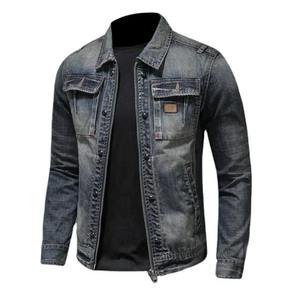 Vêtements de rue à manches longues pour hommes à la mode personnalisée Veste en jean vintage à broderie déchirée délavée pour hommes - Product Image 6