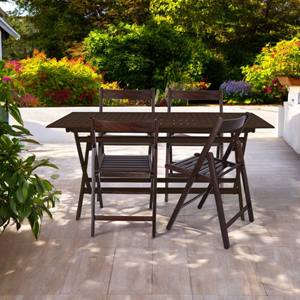 WELL HOME FURNITURE & DECORATION Lot de 4 chaises de jardin BAS en bois de hêtre avec finition Wengé - Product Image 3