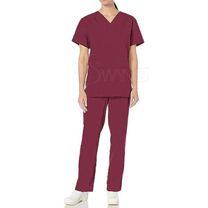 Uniforme médico tejido con bolsillos elásticos, trajes de enfermería con logotipo personalizado de alta calidad - Product Image 1