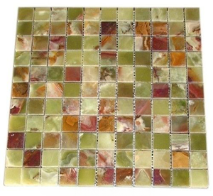 Mosaico de Ónix Verde Multicolor, Mosaico de Piedra de Ónix Natural, Azulejo Decorativo de Lujo para Baño y Cocina - Product Image 5