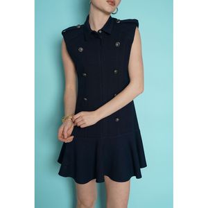 มินิเดรสแขนกุดพร้อมแผ่นปะไหล่ - [object Object] - Product Image 4