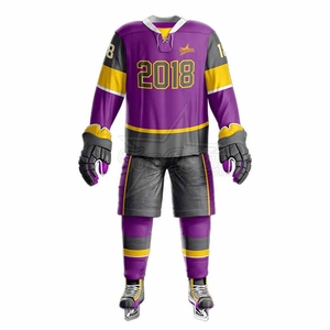 Uniformes de Hockey sobre Hielo Personalizados al por Mayor, 100% Poliéster, Secado Rápido, Antibacterianos, Transpirables, Impresión por Sublimación Completa, OEM SPORTS - Product Image 2