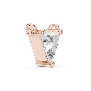 14K rose gold pendant triangle lab grown diamond bridal pendant women diamond <b>jewellery</b> luxury diamond pendant wedding <b>jewellery</b> - Product Image 2