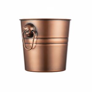 Cubitera de Metal Dorado Antigua con Asa, Accesorios para Bares de Hoteles, Cubitera de Metal Hecha a Mano, Enfriador de Vino - Product Image 5