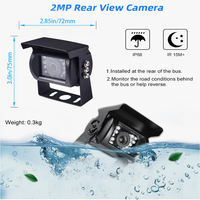 Caméra de recul grand angle avec vision nocturne 1080P | Système de vision arrière et latérale filaire AHD 4 broches étanche IP69K pour bus, camions lourds et flottes