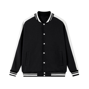 Veste en toile personnalisée OEM pour hommes, patchs en chenille brodés, support, style bombardier universitaire-manteau streetwear de baseball avec logo personnalisé - Product Image 4