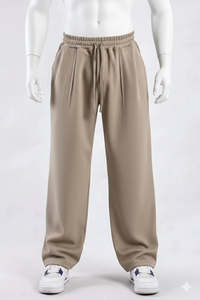 Pantalón Formal Vintage para Hombre, de Poliéster/Algodón Transpirable, con Frente Plano, Logotipo Personalizado, Cintura Alta y Bragueta - Product Image 1