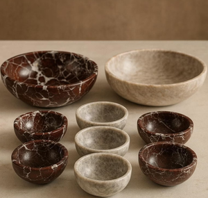 Handmade Natural Marble <b>Bowl</b> Set, Wholesale B2B. Bulk Stone Fruit <b>Bowls</b>, <b>Salad</b> <b>Servers</b>, Kitchen & Dining, Home Decor, - Product Image 1