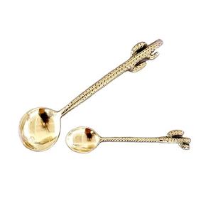 Cuillère de mariage en acier inoxydable à poignée tressée en laiton de conception royale de l'Inde, idéale pour les fournitures de vaisselle à manger à la maison - Product Image 6