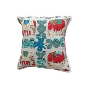 Juego de 2 Fundas de Cojín Digitales con Diseño de Elefante Vibrante, 16x16, Multicolor, Cuadradas, Hechas a Mano, para Sofá, Cama, Sala de Estar - Product Image 4