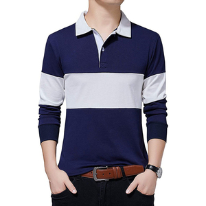 Chemises personnalisées en tricot solide pour hommes, impression, broderie, polyester/coton, logo OEM, séchage rapide, manches longues - Product Image 4