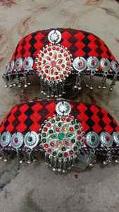 Vestido Afgano Kuchi Vintage de WS International para Niñas, Tejido de Lino, Algodón y Seda con Cuentas Hechas a Mano, Mangas Largas, Ropa Regional - Product Image 4