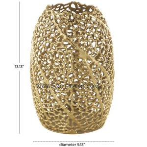 Lot de 4 vases à fleurs en laiton massif de différentes tailles, vase à fleurs moderne en plaqué or fait à la main et pots indiens - Product Image 5