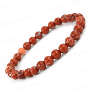 Pulsera de Cristal de Jaspe Rojo, Piedra Preciosa Natural Curativa para Fuerza y Estabilidad - Product Image 1