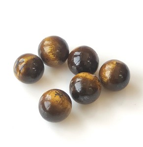 ตาเสือแท้ทรงกลมขนาด5มม. ลูกปัดเดี่ยวแบบเจาะ DIY อัญมณี-ตาเสือหลวมธรรมชาติคุณภาพสูง - Product Image 2