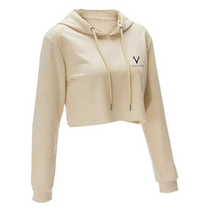 Sudadera con capucha corta personalizada de alta calidad para mujer, sudaderas con capucha cómodas y transpirables con hombros caídos para mujer - Product Image 5