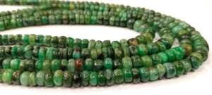 Cuentas graduadas de Esmeralda natural Rondelle Smooth de 4 a 6mm vendidas por hebra de 8 pulgadas de largo - Product Image 2