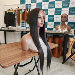 Cabello humano vietnamita para peluca 100% cabello virgen encaje transparente hueso largo recto al por mayor - Product Image 3