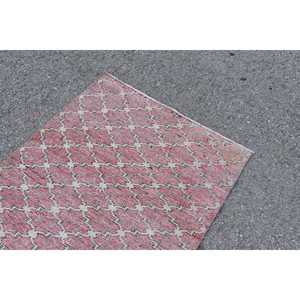 Turkish Rug 2.9x5.8 ft, <b>Red</b> White Check <b>Wool</b> Vintage Rug - Product Image 5