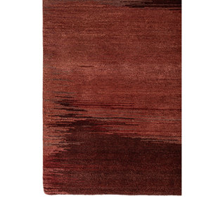 Kavi's Hand Knotted Wool & Bamboo <b>Silk</b> Rug Afterglow Collection <b>Red</b> & Orange Abstract Pattern for Home Eskm-120 - Product Image 4