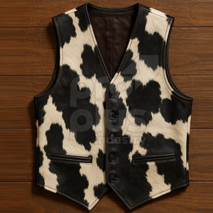 Chaleco de Cuero con Pelo de Vaca Auténtico para Hombre, Prenda Exterior Informal y Transpirable, Estilo Urbano para Invierno - Product Image 2