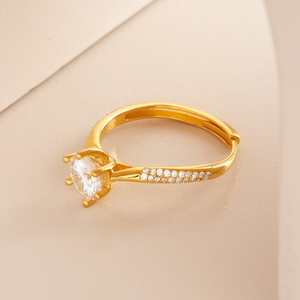 Rose Gold Plated 92.5 Silver Fashionable <b>Finger</b> <b>Ring</b> Inlay Claw Technology Trendy Signet & Opening <b>Ring</b> for Engagement 188522 - Product Image 2