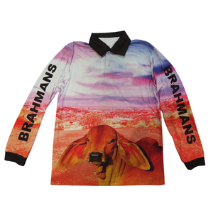 Polo de pêche à manches longues UPF50 + Protection solaire-Conception personnalisée prête à la sublimation, tissu anti-UV à séchage rapide - Product Image 1