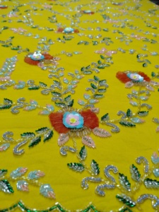 Best Quality Handmade Embroidered Lace <b>Fabric</b> From India Heavy Work - Product Image 2