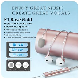 Karaoké en direct, écoute de musique, écouteurs avec effets sonores DSP, égaliseurs variés, voix profondes et basses puissantes. - Product Image 3
