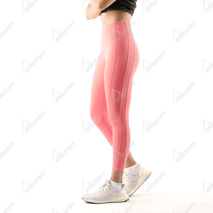 Leggings de Yoga de Cintura Alta hasta la Pantorrilla con Spandex/Poliéster Elástico en Cuatro Direcciones de 220g para Sentadillas, Estiramiento, Correr, No Transparentes - Product Image 2