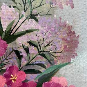 YEEYAYA Unbranded Hand-Painted 100% Oil Paintings 24x20in Blue <b>Vase</b> with Red and Pink Flowers <b>Beautiful</b> Floral Art - Product Image 6