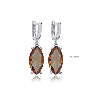 ต่างหูหินซัลทาไนต์รูปมาร์คีขนาด9X18มม. 925เงินสเตอลิงทำด้วยมือเครื่องประดับคุณภาพเยี่ยมขายส่ง - Product Image 2