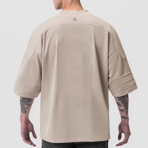 Personalizada de los hombres de la vendimia de malla Boxy camisetas de fútbol Jersey de gran tamaño Streetwear Estilo Casual con impresión digital camiseta de los hombres - Product Image 2