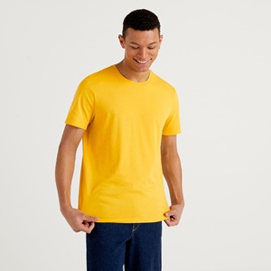 Camiseta Hip Hop Extra Grande Vintage para Hombre, Mezcla de Seda/Algodón, Manga Corta, Cuello Redondo, Sólida, Transpirable, de Secado Rápido, Personalizada, Ligera - Product Image 1