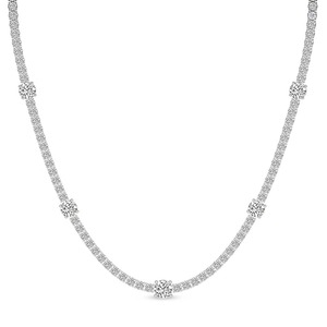 Collier Solitaire en Diamant de Laboratoire 7,00 carats (Total) en Or Massif 14K, Couleur FG, Pureté VS, 207 Diamants Sertis Individuellement - Product Image 1