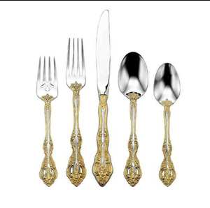 Juego de Cubiertos Modernos para el Hogar, Vajilla, Cucharas, Cuchillos y Tenedores de Acero Inoxidable Dorado, Juego de 4 Piezas para Mesa - Product Image 4